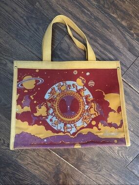 Vintage 70s Chereskin Zodiac Gemini Psychedelic Tote Bag Signed Astrology Retro